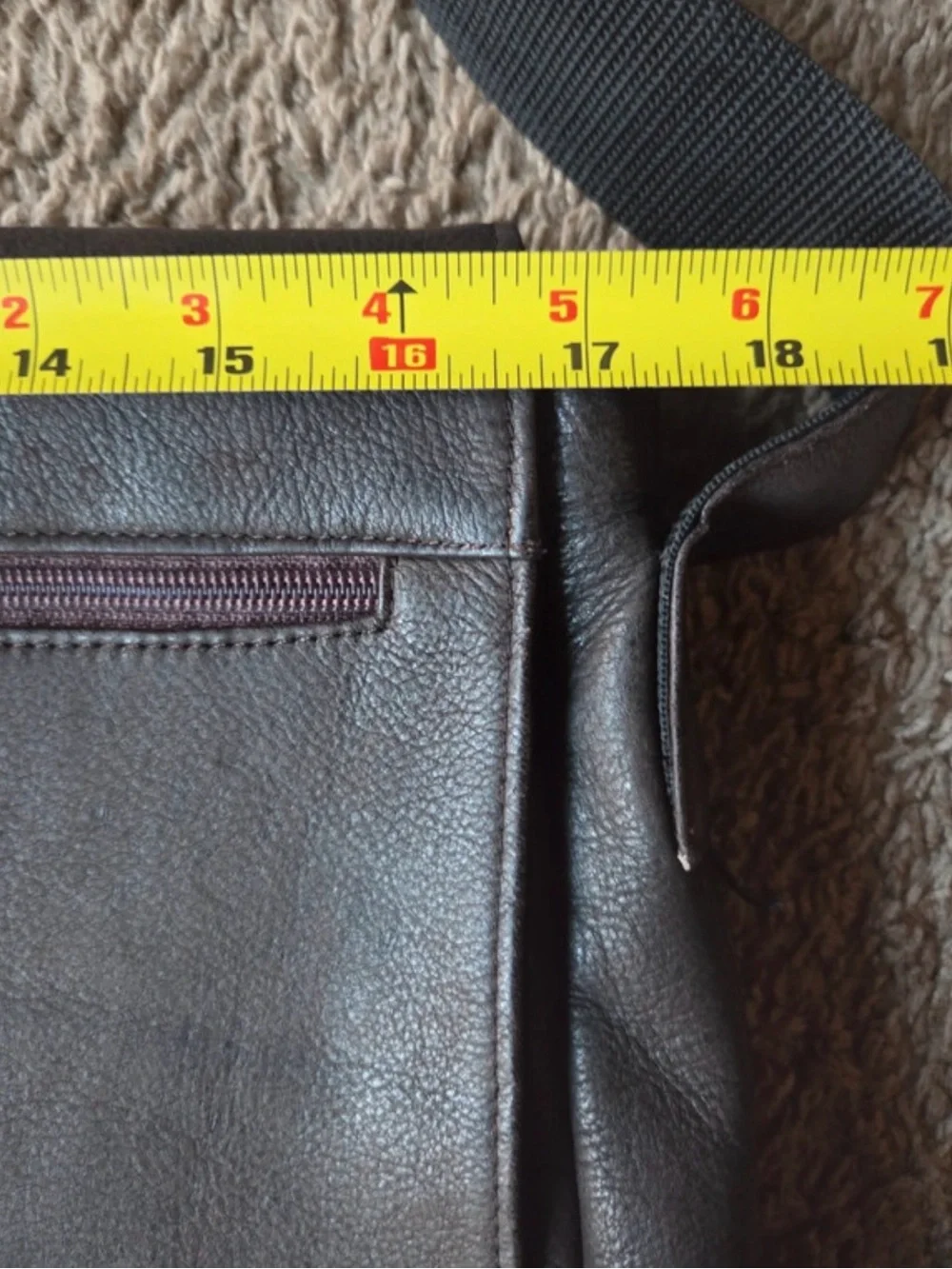 EKA Brown Distressed Pebble Leather Messenger Bag — Made in Colombia